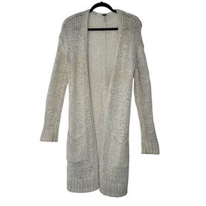 Free‎ People Cardigan Sweater Women Small Crofter Maxi Chunky Knit Cream Outdoor